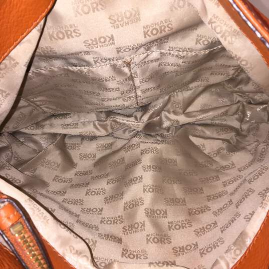 Michael Kors Leather Double Pocket Shoulder Bag Orange image number 8