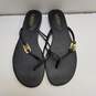 Lauren By Ralph Lauren Emalia Black Nappa Leather Flip-Flop Thong Sandals Size 8 B image number 1