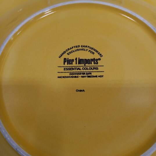 Bundle of 5 Pier 1 Imports Ceramic Yellow Dinnerware Plates image number 3