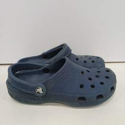 Womens Blue Comfort Closed Toe Low Top Flat Slip On Clog Shoes Size M4 W6 alternative image
