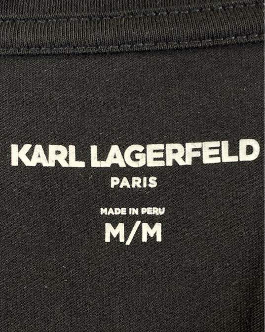Karl Lagerfeld Black T-Shirt - Size Medium image number 3