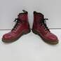 Dr. Martens Unisex Burgundy Leather Boots Size Men's 8, Women's 9 image number 2