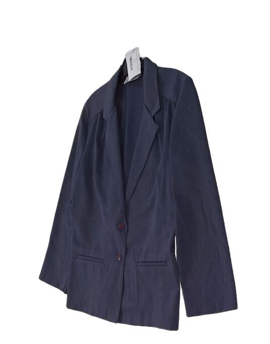 Vintage Womens Blue Long Sleeve Collared Blazer Suit Jacket Size 12 image number 2