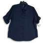 NWT Mens Blue Pointed Collar Roll Tab Sleeve Button-Up Shirt Size X-Large image number 1