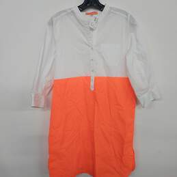Villagallo 3/4 Sleeve Colour Block Blouse Orange