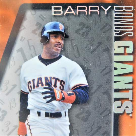 1998 Barry Bonds Donruss Elite Prime Numbers Sample Card SF Giants image number 2