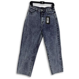 NWT Womens Blue Denim Medium Wash 5-Pocket Design Cropped Jeans Size 8