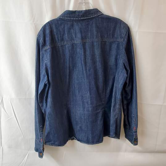 Boden Denim Blue Button Up Cotton Shirt Size 14 image number 2