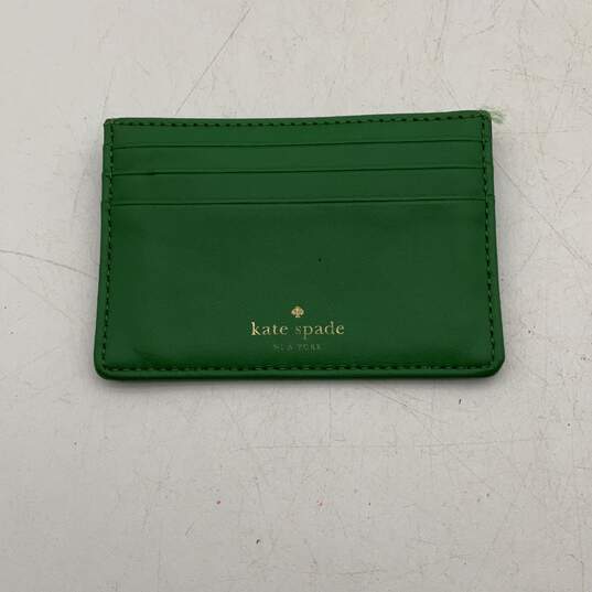 Kate Spade New York Womens Green Leather Wellesley Graham Card Holder Wallet image number 2