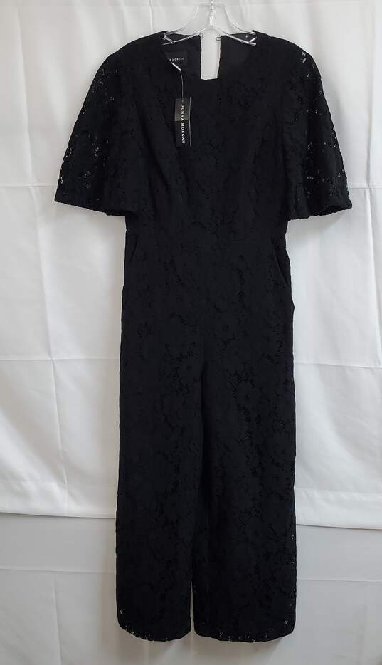 Donna Morgan Women's Jumpsuit Black Size 0 Cropped Floral Lace image number 1