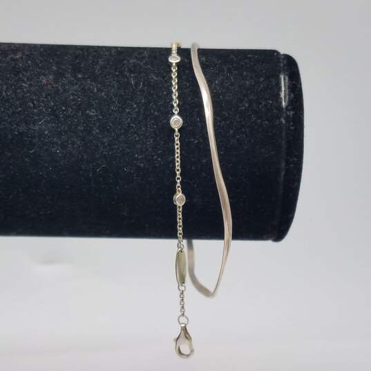 Sterling Crystal 18" Necklace Bracelet Earrings Sz 8 3/4 Ring Bundle 5pcs 14.0g image number 3