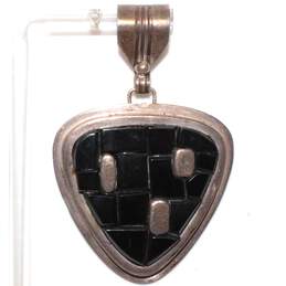 Christin Wolf Sterling Silver Onyx Inlay Pendant - 30.28g