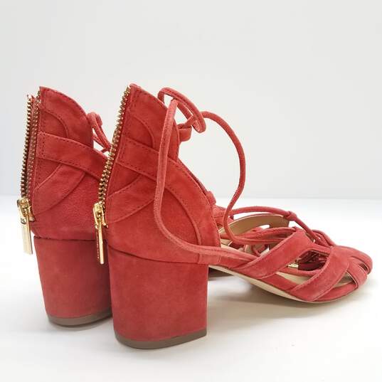 Michael Kors Strappy Red Suede Women's Heels Size 5M image number 4