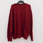 Red Maroon Cotton Cable Knit Crew Neck Sweater image number 6