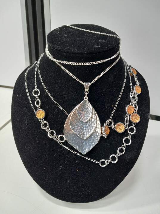 5pc Silver & Orange Jewelry Bundle image number 2