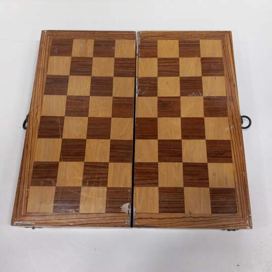 Wooden Chess Set (Folds Into Box/Case And Down Into Board) image number 6