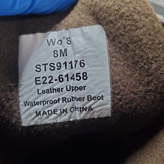 Sperry Saltwater Tan Waterproof Rain Boots Women's Size 8N With BOX image number 6