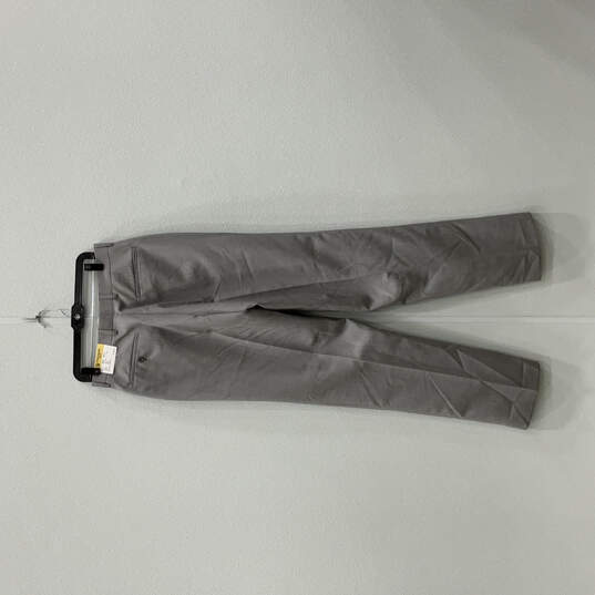 NWT Mens Gray Flat Front Slash Pocket Straight Leg Dress Pants Size 38R W31 image number 2