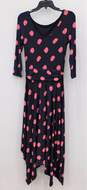 Boden Navy And Pink Floral Pattern Jersey Long Sleeve Dress Size 4R image number 1