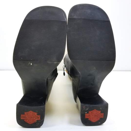 Harley Davidson Leather Button Ankle Boots Black 8 image number 5