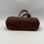 Womens Brown Leather Inner Outer Pocket Double Handle Satchel Bag Purse image number 4