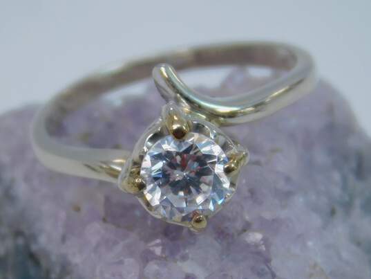 14K Yellow Gold Round Cut CZ Solitaire Ring 2.6g image number 2