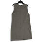 Womens Multicolor Plaid Sleeve Cutout Pocket Back Zip Shift Dress Size 12 image number 2