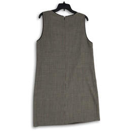 Womens Multicolor Plaid Sleeve Cutout Pocket Back Zip Shift Dress Size 12 alternative image