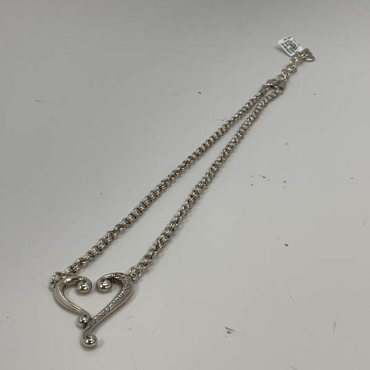 Designer Brighton Silver-Tone Adjustable Adore Me Heart Pendant Necklace image number 3
