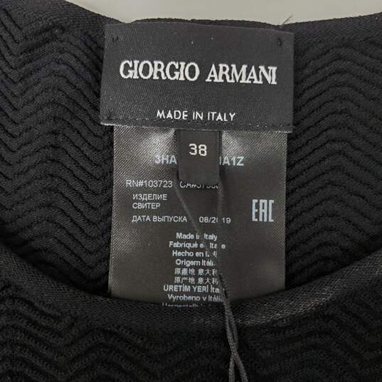 NWT Giorgio Armani WM's Black Fleece Short Sleeve Top Size 7.5 Authenticated image number 3