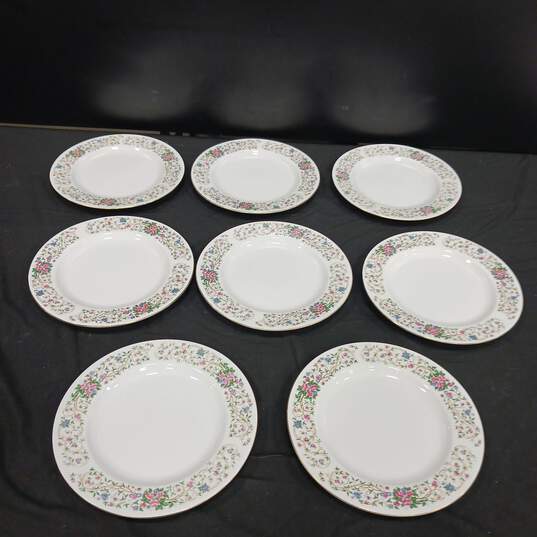 Set of 8 Vintage Farberware Monaco 3111 Floral Dessert Plates image number 1