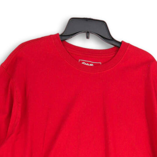 Mens Red Long Sleeve Crew Neck Pullover T-Shirt Size 3XL Tall image number 3