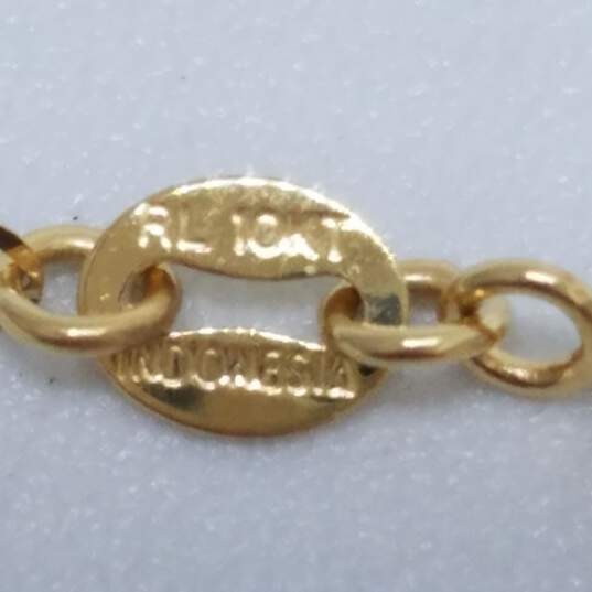 10K Gold Tri-Color CZ Heart 16.5inch Necklace 2.0g image number 9