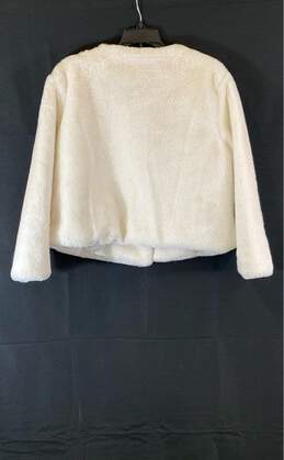 Adrianna Papell Womens White 3/4 Sleeve Button Front Short Jacket Size Large alternative image