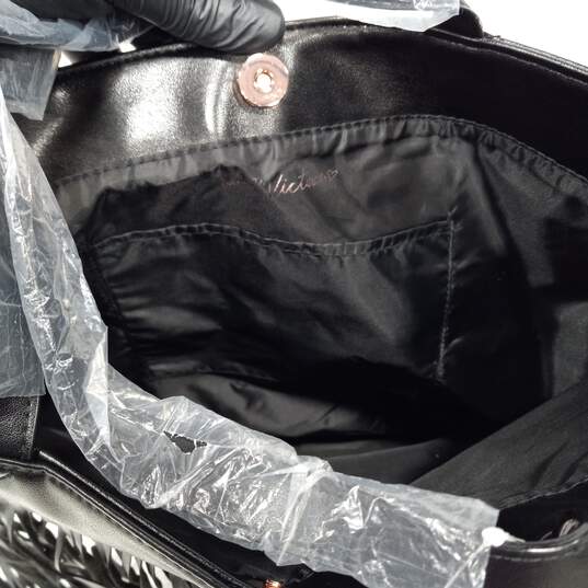 victoria secret black leather tote bag