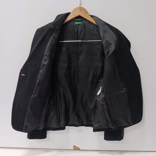 Made In Slovakia of Benetton Black Jacket Size 6/Medium (Italian Size 42) image number 3