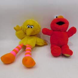 Vintage Sesame Street Plush Toys Tickle Me Elmo Surprise & Big Bird Puppet