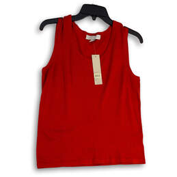 NWT Womens Red Scoop Neck Sleeveless Stretch Pullover Tank Top Size PM