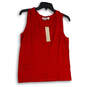 NWT Womens Red Scoop Neck Sleeveless Stretch Pullover Tank Top Size PM image number 1