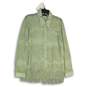 NWT Amyjess Womens Green Fringe Long Sleeve Collared Button-Up Shirt Size Large image number 1