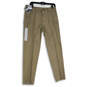 NWT Mens Khaki Flat Front Slash Pocket Straight Fit Chino Pants Size 32x32 image number 1