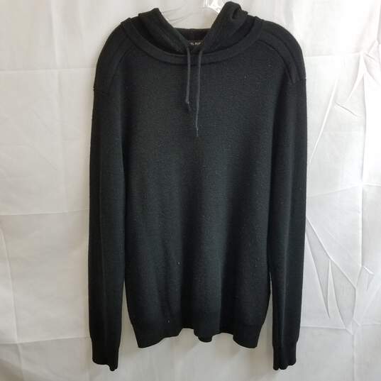 Women's Michael Kors black knit wool blend hoodie XL image number 1