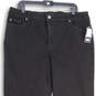 NWT Womens Black Denim 5-Pocket Design Straight Leg Jeans Size 18 image number 3