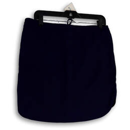 Womens Blue Flat Front Elastic Waist Pockets Drawstring Mini Skirt Size S alternative image