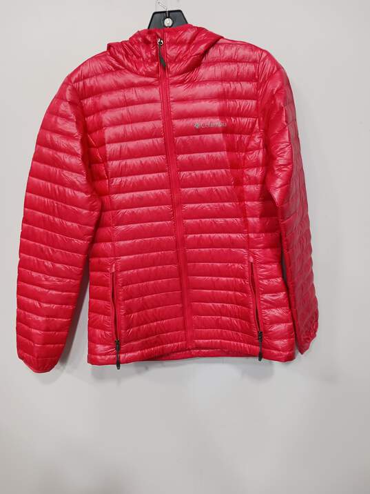 Colombia Omni Heat Puffer Hooded Full Zip Pink Jacket Size Small image number 1