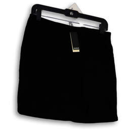 NWT Womens Black Flat Front Stretch Pull-On Mini Skirt Size Medium