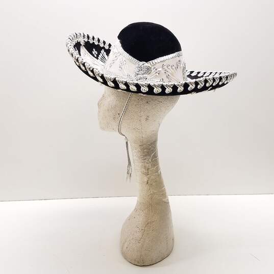 Salazar Yepez Charro/Mariachi Hat, Black, Silver, Youth Size Small image number 2