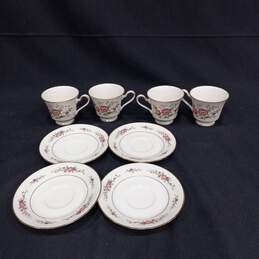 Noritake Ivory China-4 Cups/Saucer Set