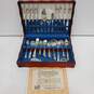 61 Piece Silver-Plated Flatware in Wooded Case image number 1