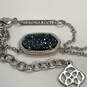 Designer Kendra Scott Silver-Tone Link Chain Elisa Pendant Necklace image number 4